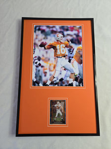 Peyton Manning Framed 11x17 Photo + Card Display Tennessee