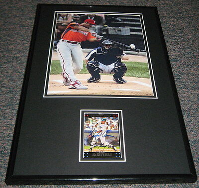 Bob Abreu HR Derby Signed Framed 11x17 Photo Display Yankees