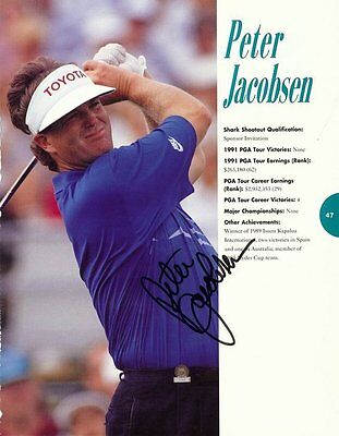 Peter Jacobsen & Tom Kite Dual Signed 1991 Shark Shootout Program Photo