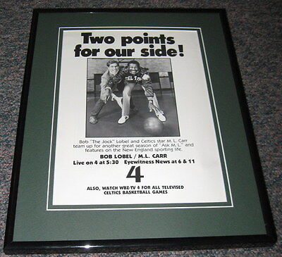 1981 ML Carr & Bob Lobel Celtics Original Vintage Advertisement Framed 11x14