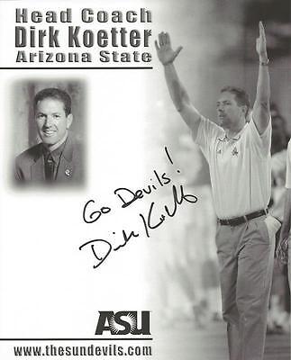 Coach Dirk Koetter Arizona State Signed 8x10 Photo