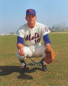 Duffy Dyer Signed 8x10 Photo 1969 Mets 