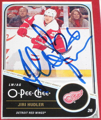 Jiri Hudler Signed Framed 11x14 Photo Display Red Wings