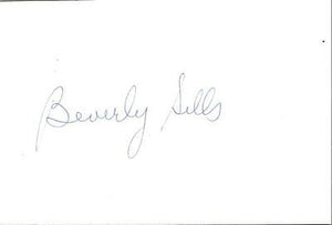 Beverly Sills Signed 4x6 Index Card