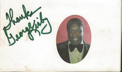 George Kirby Signed 3x5 Index Card B