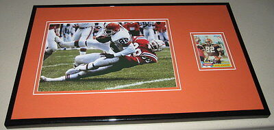 Ozzie Newsome Signed Framed 11x17 Photo Display Browns vs Patriots