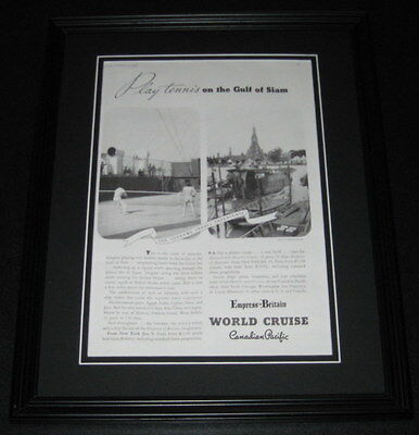 1935 Empress of Britain Cruise ORIGINAL Framed Advertisement 11x14