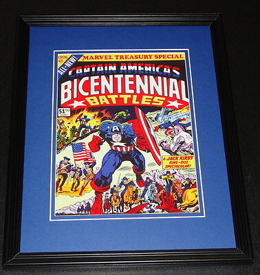 Captain America Bicentennial Battles Framed 11x14 Cover Poster Photo Display 	