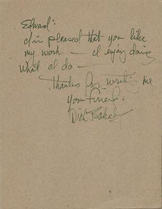 Richard Dick Bakalyan Signed Handwritten Letter on Cardstock Batman Verdigris 