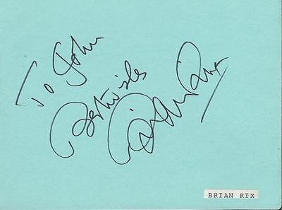 Brian Rix Signed Vintage Album Page 