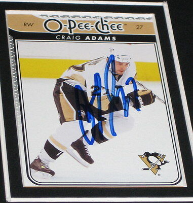 Craig Adams Signed Framed 11x17 Photo Display Penguins vs Flyers