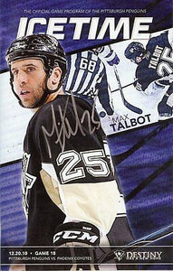 Max Talbot Signed 2010 Pittsburgh Penguins Icetime Program