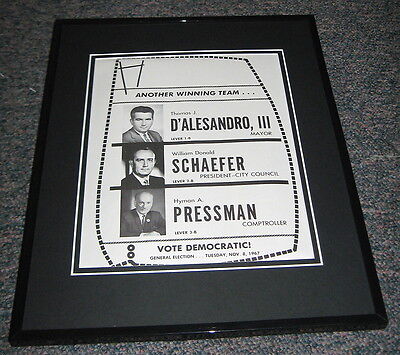 1967 Baltimore Democratic Original Framed Advertisement Photo 11x14