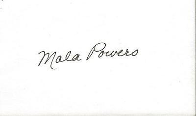 Mala Powers Signed 3x5 Index Card 