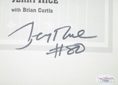 Jerry Rice Signed Going Long 1st Edition Hardback Book JSA 49ers Raiders Broncos