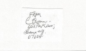 Carmel Quinn Signed 3x5 Index Card B