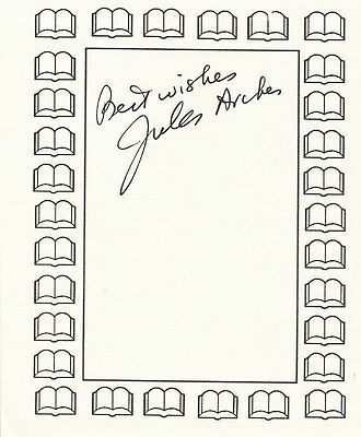 Jules Archer (D. 2008) Signed Bookplate