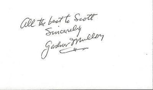 Gardnar Mulloy Signed 3x5 Index Card C