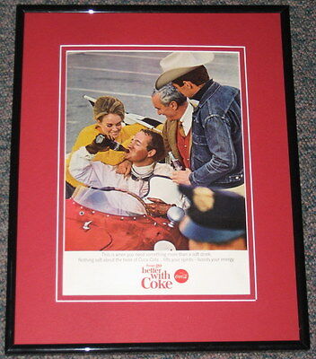 1965 Things Go Better With Coke Original Vintage Advertisement Framed 11x14