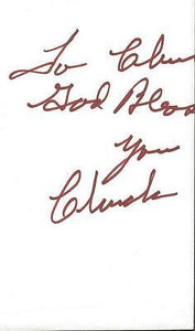 Chuck Bodak Signed 3x5 Index Card Trainer B