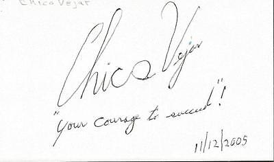 Chico Vejar Signed 3x5 Index Card