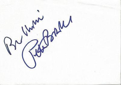 Peter Bowles Signed 4x6 Index Card The Bank Job