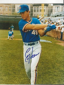 Ed Hearn Signed 8x10 Photo 1986 Mets