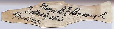 Bernard Brough (D. 1926) Signed Cigar Label Mayor of Toledo