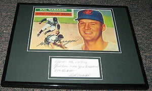 Hal Narragon Signed Framed 11x14 Photo Display Indians