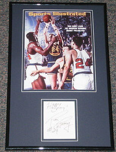 Rick Barry Signed Framed 11x17 Photo Display JSA w/ Happy Hooping Inscription