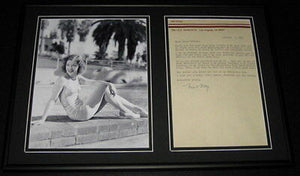 Nell O'Day Signed Framed 1981 Letter & Photo Display 