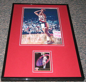 Kiki Vandeweghe Signed Framed 11x17 Photo Display Trailblazers