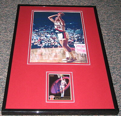 Kiki Vandeweghe Signed Framed 11x17 Photo Display Trailblazers