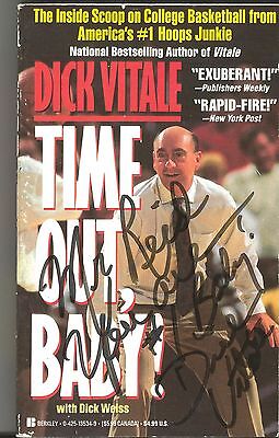 Dick Vitale Signed Time Out, Baby! 1991 Paperback Book ESPN