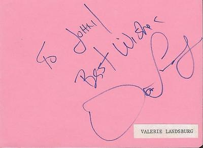 Valerie Landsburg Signed Vintage Album Page Fame