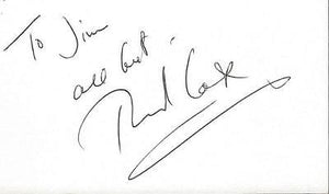 Richard Cox Signed 3x5 Index Card Cruising Ghostwriter