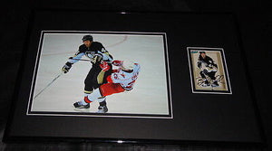 Brooks Orpik Penguins Signed Framed 11x17 Photo Display Erik Cole hit