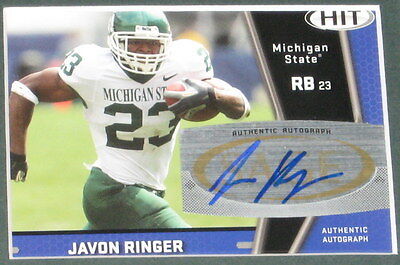 Javon Ringer Signed Framed 11x17 Rookie Card & Photo Display SAGE Michigan State