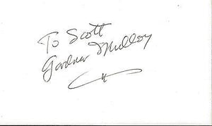 Gardnar Mulloy Signed 3x5 Index Card D