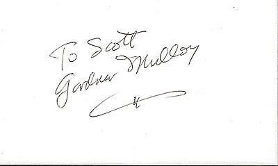 Gardnar Mulloy Signed 3x5 Index Card D