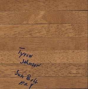 Tyren Johnson Signed Floorboard Louisiana Lafayette Sun Belt POY Inscription