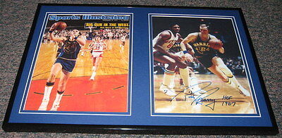 Rick Barry Signed Framed 12x18 Photo Set Warriors