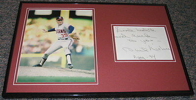 Phil Niekro Signed Inscribed Framed 11x14 Photo Display Indians