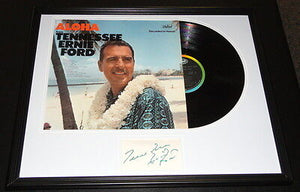 Tennessee Ernie Ford Signed Framed 16x20 Aloha Album Display