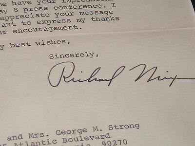 Richard Nixon Facsimile Signed Framed Letter & Peace Photo Display 1970