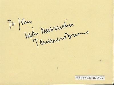 Terence Brady Signed Vintage Album Page 