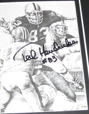 Ted Hendricks Signed Framed 11x17 Photo Display Raiders