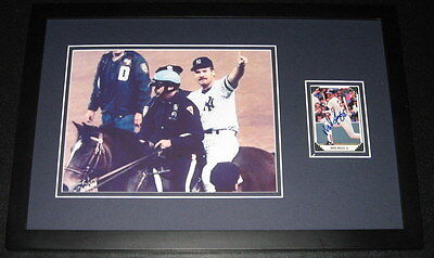 Wade Boggs Horseback Signed Framed 11x17 Photo Display JSA Yankees