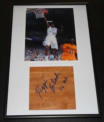 Reggie Bullock Signed Framed Floorboard & Photo Display North Carolina Go Heels