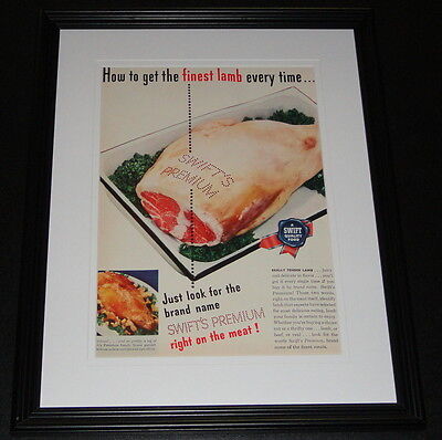 1947 Swift's Premium Lamb Meat ORIGINAL Framed Advertisement 11x14